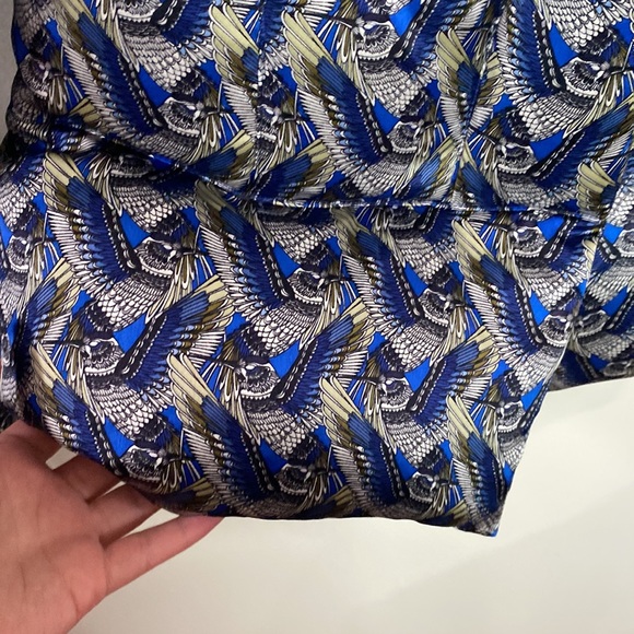 Thomas Wylde silk blue hummingbird print goose down puffer jacket size M - Picture 12 of 16